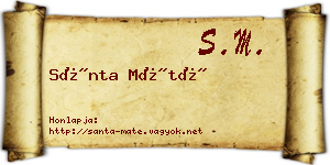 Sánta Máté névjegykártya